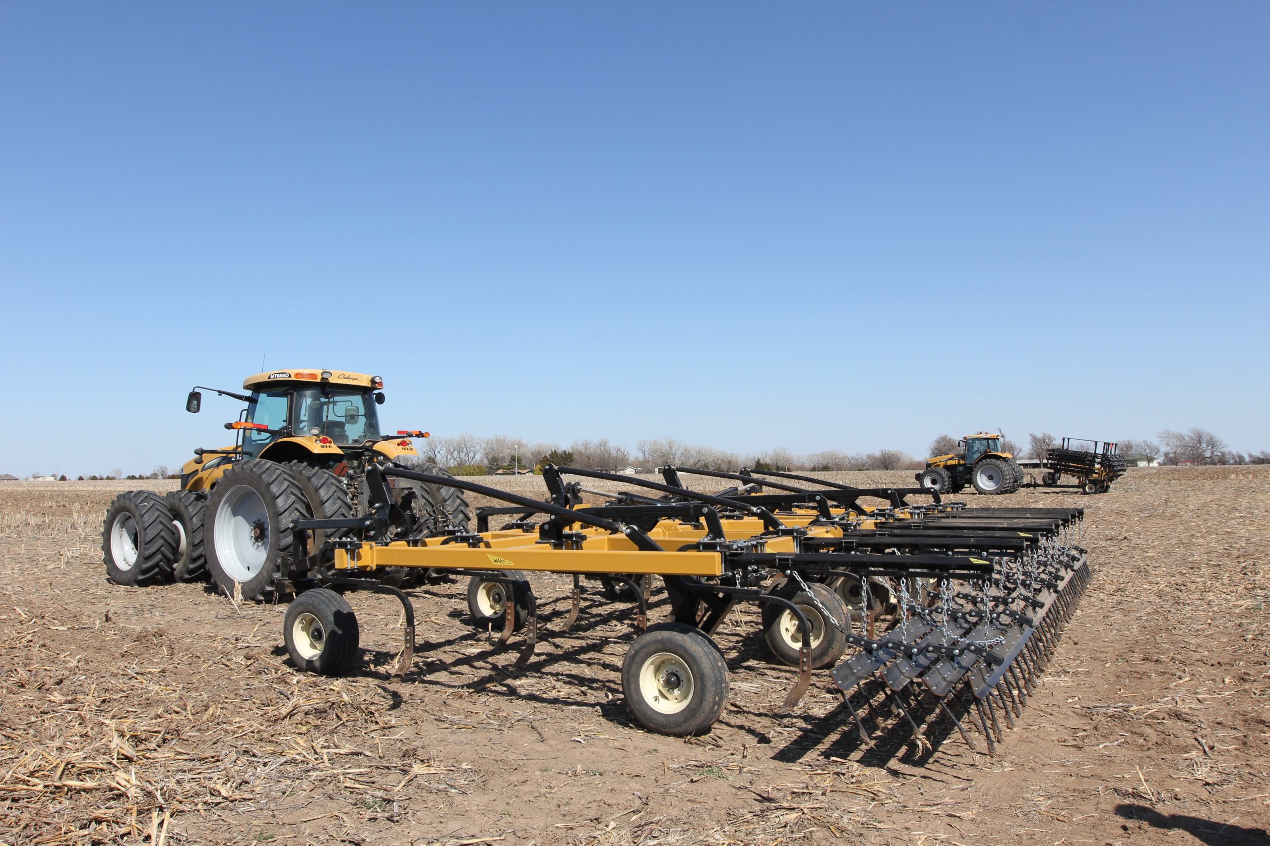 Big Country Chisel with RenRippers and Wako XT Harrow attachment for farming and agriculture